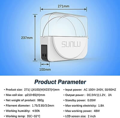 Sunlu Filament Dryer S1 Plus Sunlu Filament Dryer S1 Plus