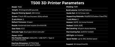 Comgrow T500 3D Printer